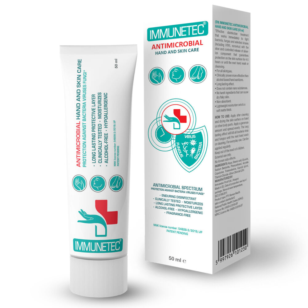 Immunetec antimikrobiális kéz- és bőrvédő krém – 50 ml
